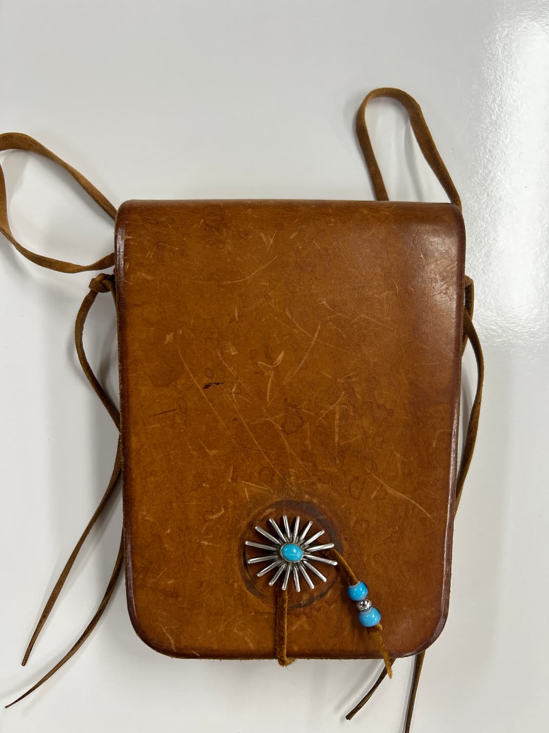 goros 고로스 네츄럴 새들레더 성게 터키석 콘초 웨이스트백 상품이미지1