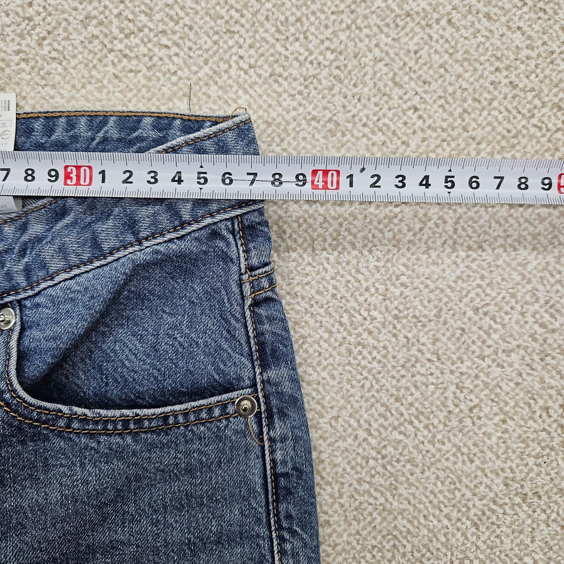 [75-95] 앳코너 와이드 핏 데님 청 팬츠 바지 1210J1 상품이미지6