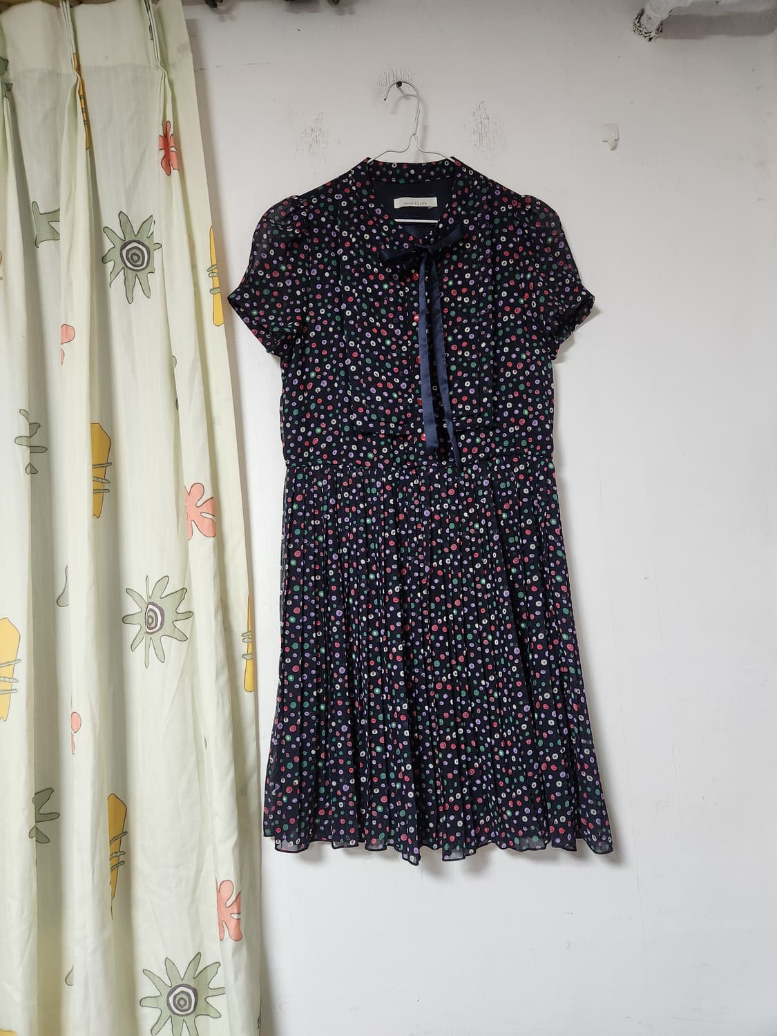 illou 시스루 도트 플리츠 원피스M 상품이미지1