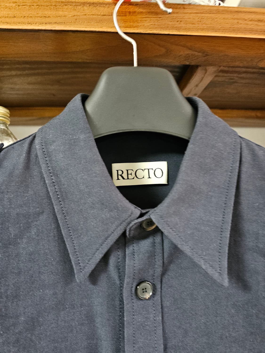 명작!렉토 보헤미안 롤 업 디테일 셔츠 빈티지 네이비 팔아요 상품이미지3