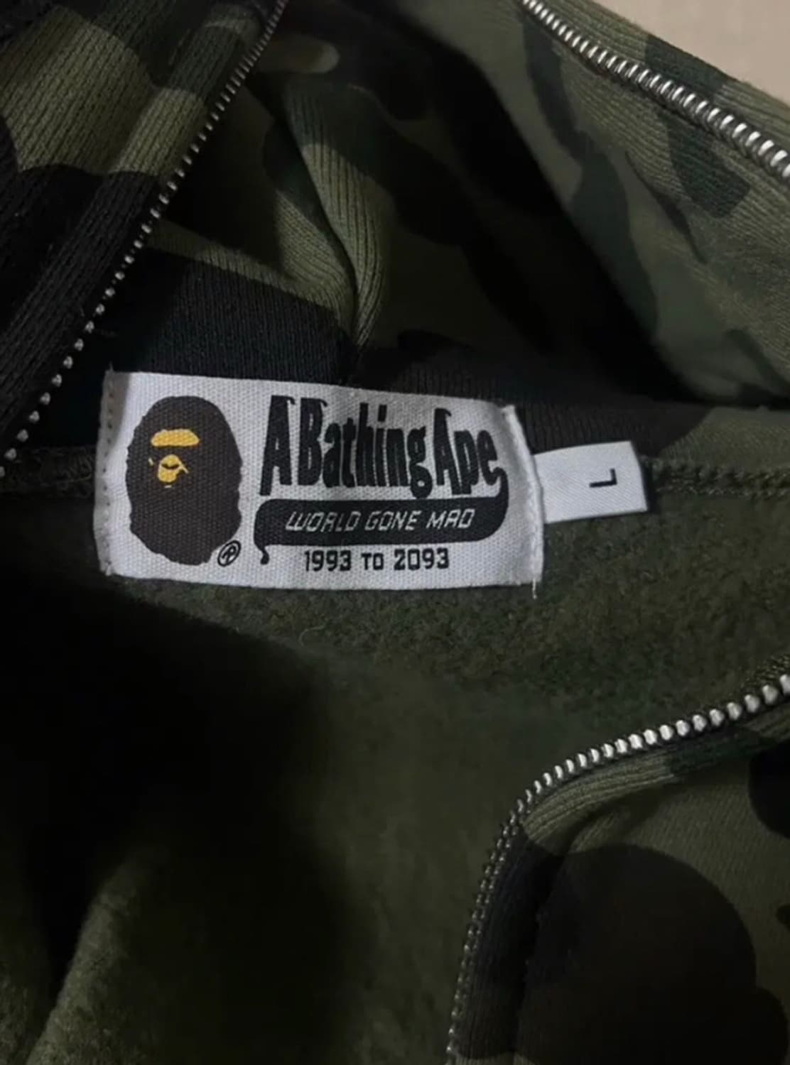 베이프 녹계 후드집업 / L 상품이미지6