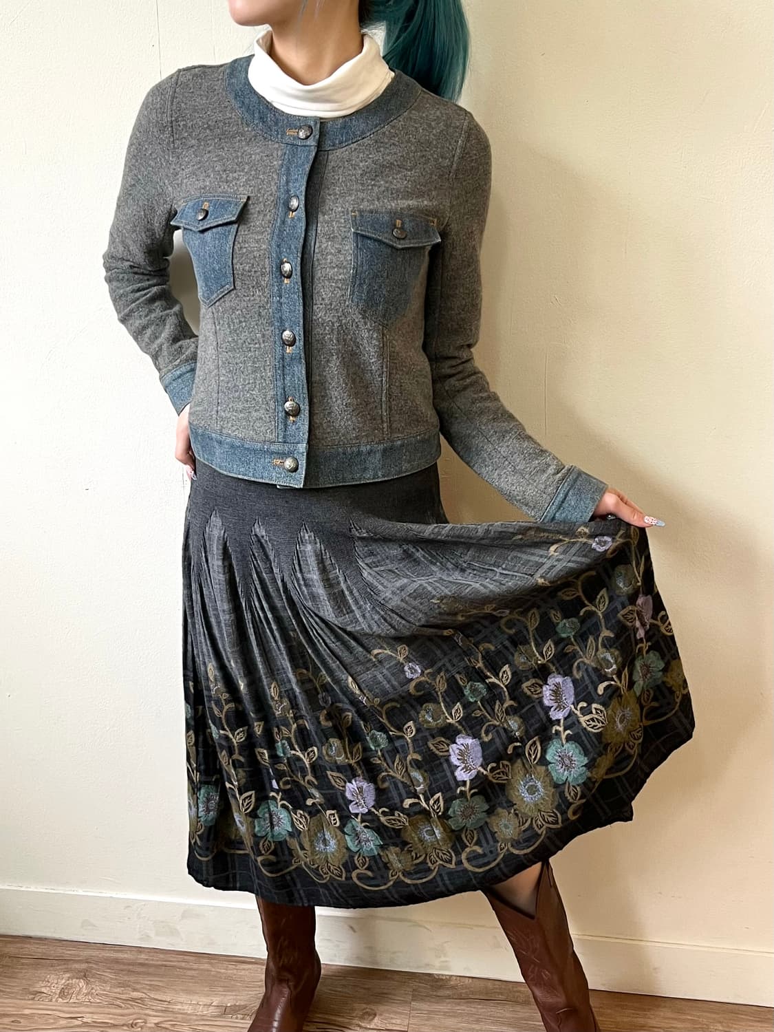 papiral 밴딩 아트 플라워 스커트 상품이미지5