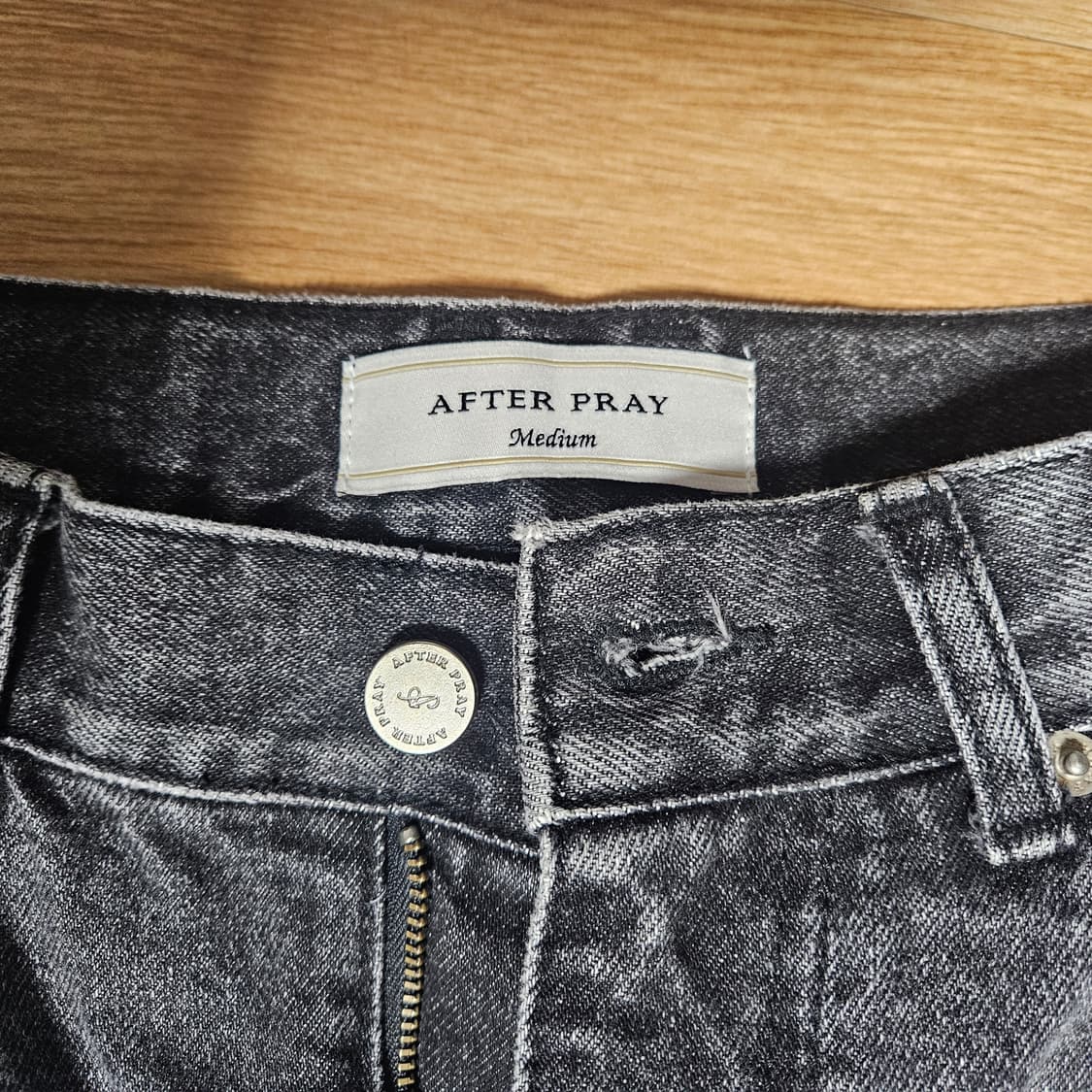 애프터프레이 스트레이트 워시드 데님 진스 차콜 m 상품이미지3