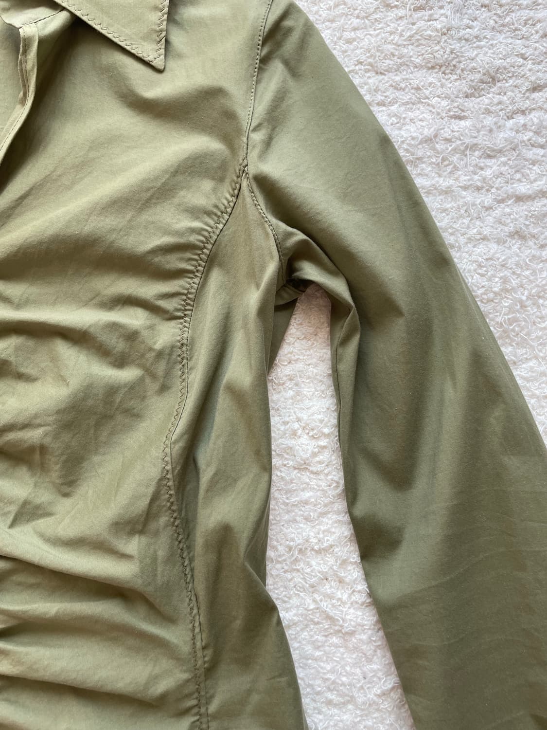 프론트 지퍼 셔링 셔츠 탑 상품이미지4