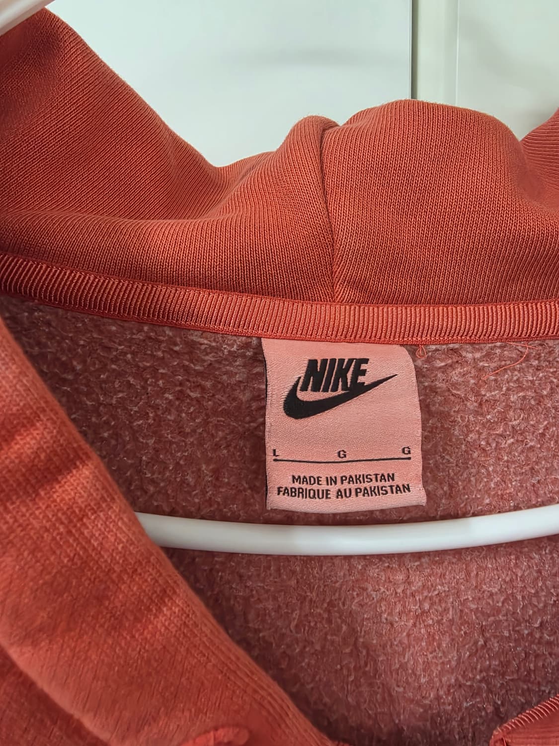 나이키 x 스투시 풀 집 피그먼트 다이드 플리스 후드 하바네로 레드 L 상품이미지5