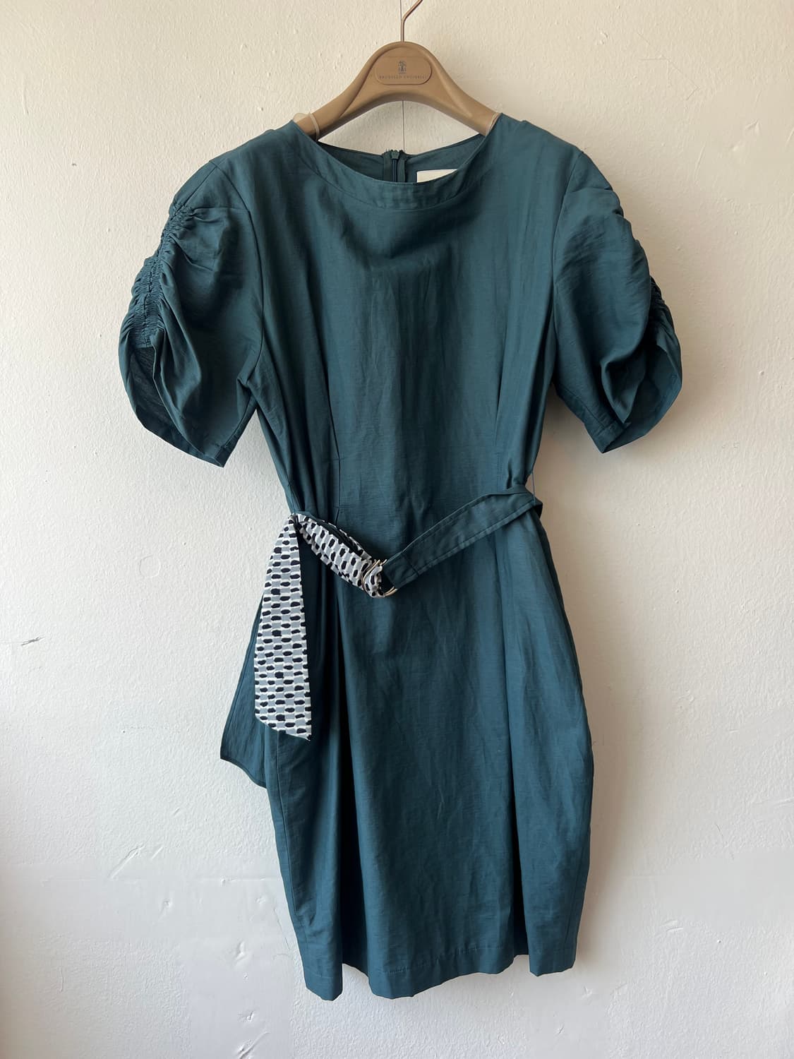 제이제이로 JJro 여성 청록 린넨원피스 퍼프소매원피스 상품이미지2