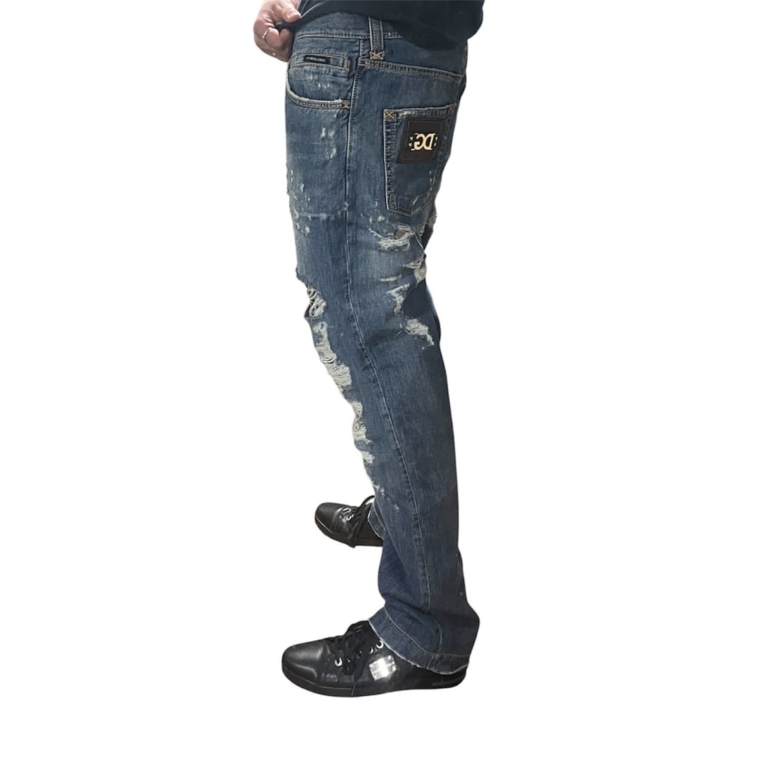 돌체앤가바나 [20 Loos] 디스트로이드 DG레더 패치 데님팬츠 상품이미지5