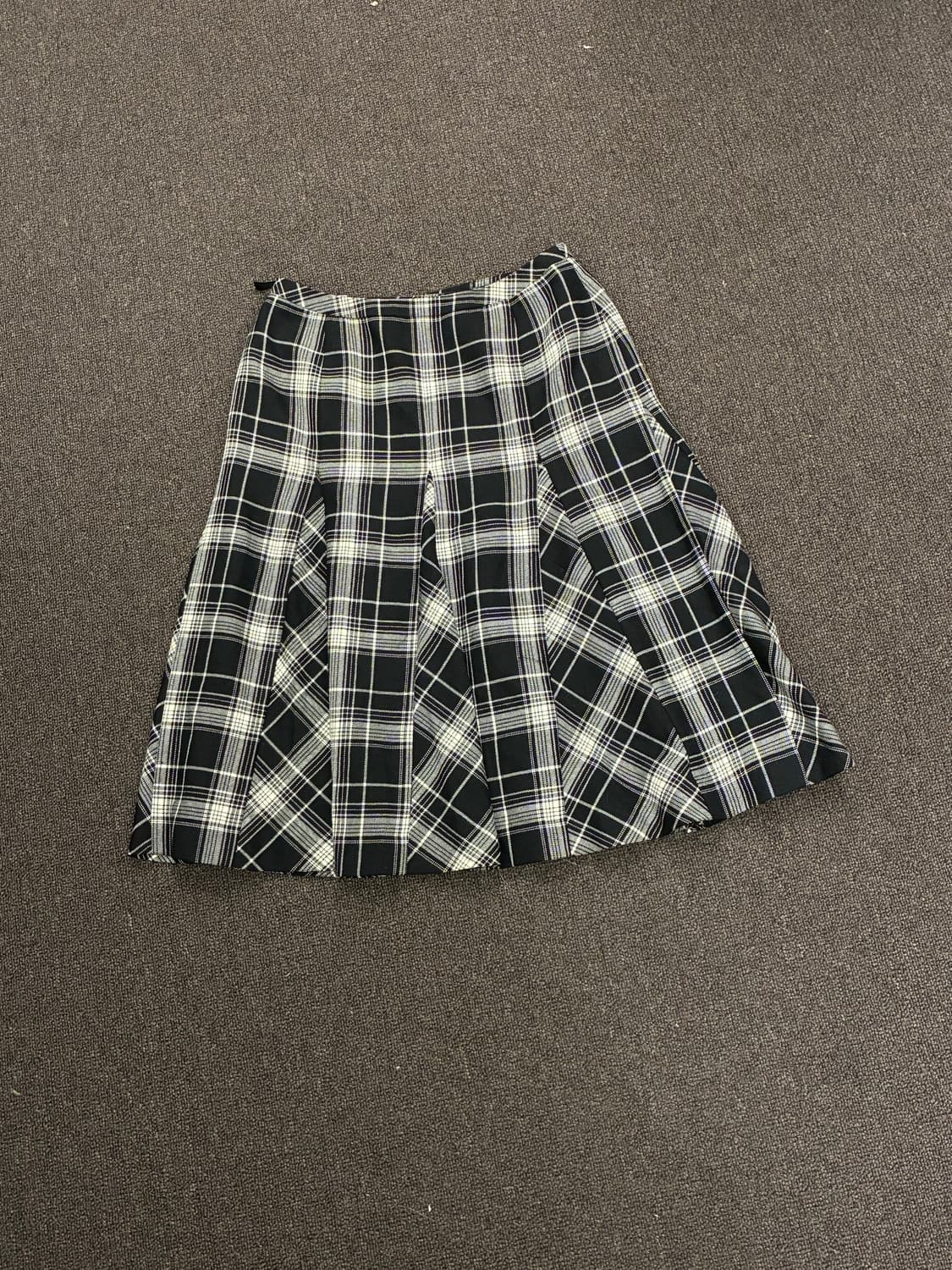 OS)Japanese vintage 여성 체크무늬 플리츠 스커트 상품이미지3