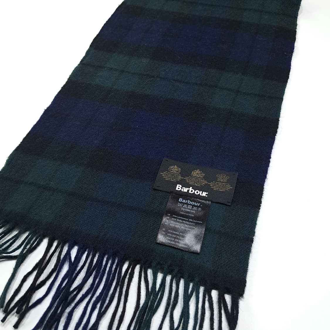 MX543 바버 램스울캐시미어 블랙워치 네이비 머플러 목도리 상품이미지3