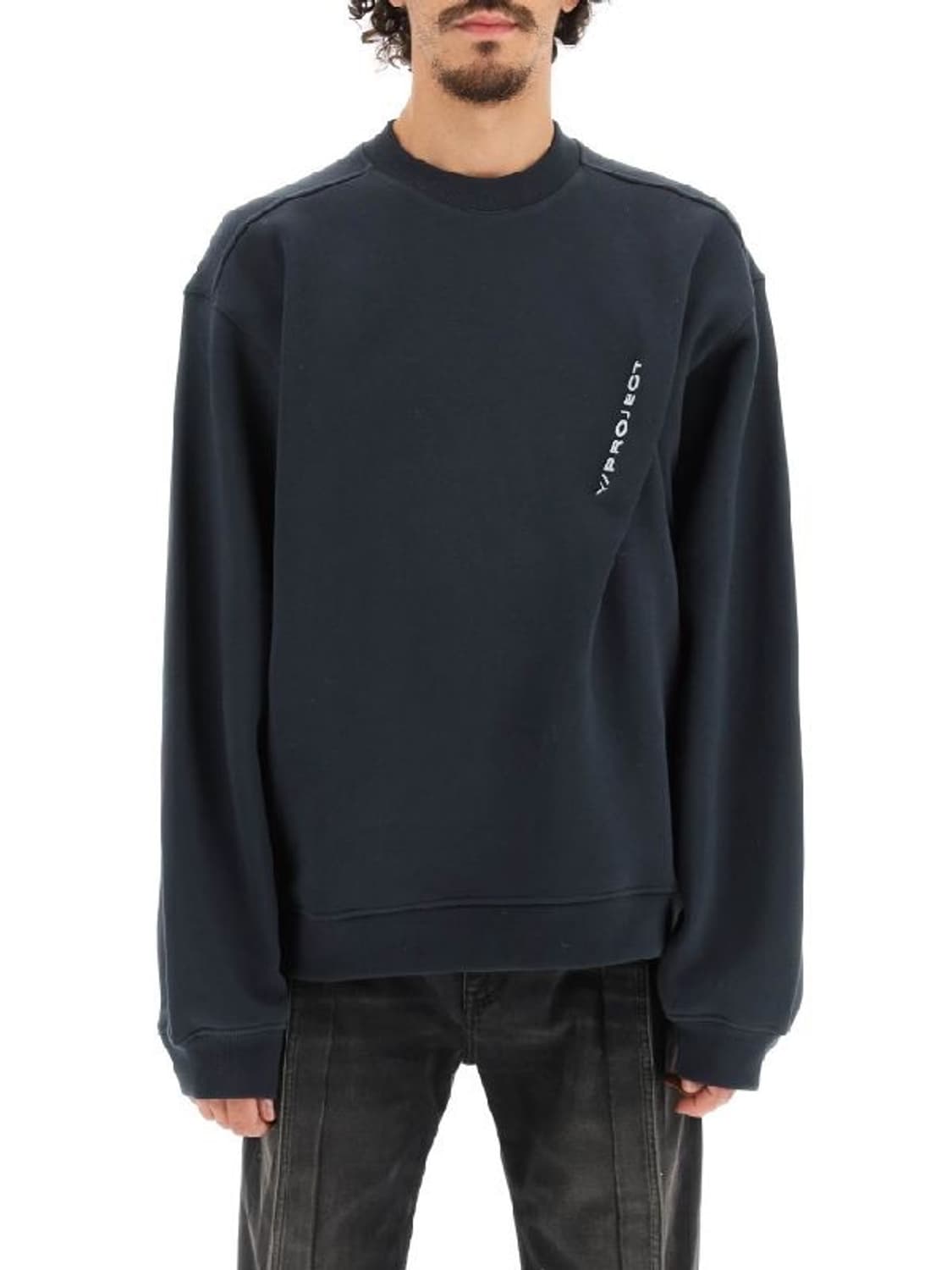 와이프로젝트 / 핀치드 로고 스웻셔츠 네이비 / L 상품이미지1