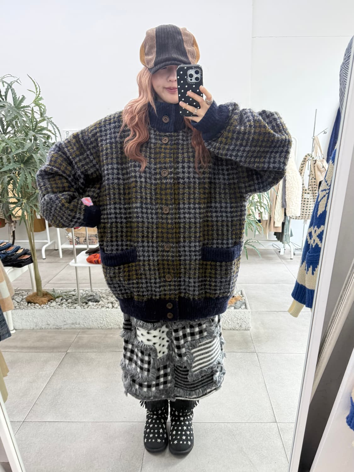 미쏘니 리버시블 울 모헤어 니트 패딩 점퍼 자켓 상품이미지1