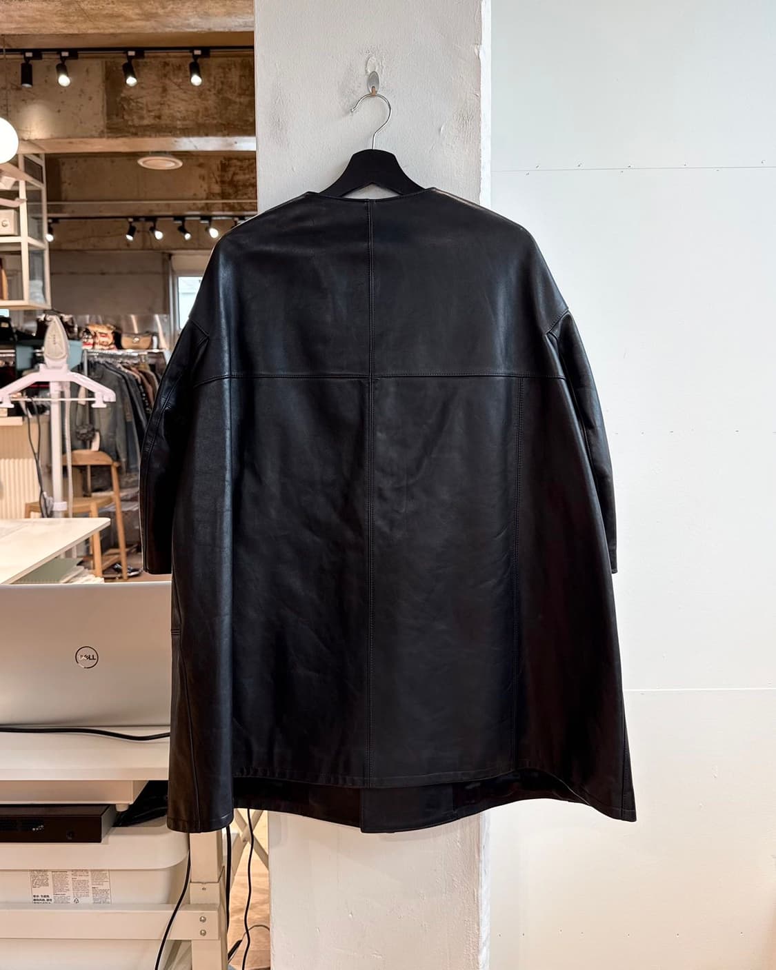 준야 와타나베 블랙 11FW 컬렉션 카우레더 코르셋 레더 코트 자켓  상품이미지7