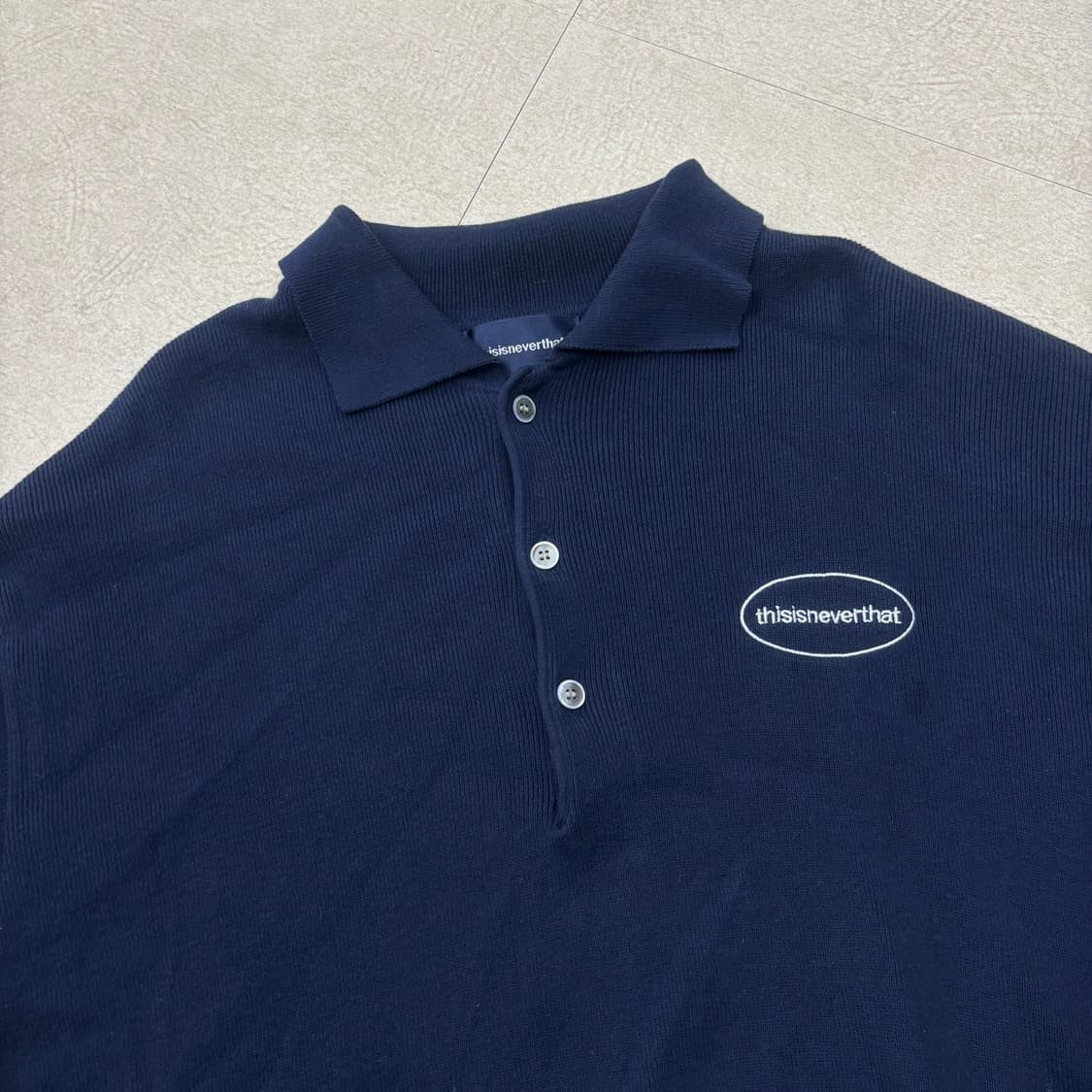 디스이즈네버댓 네이비 스몰로고 니트 상품이미지2