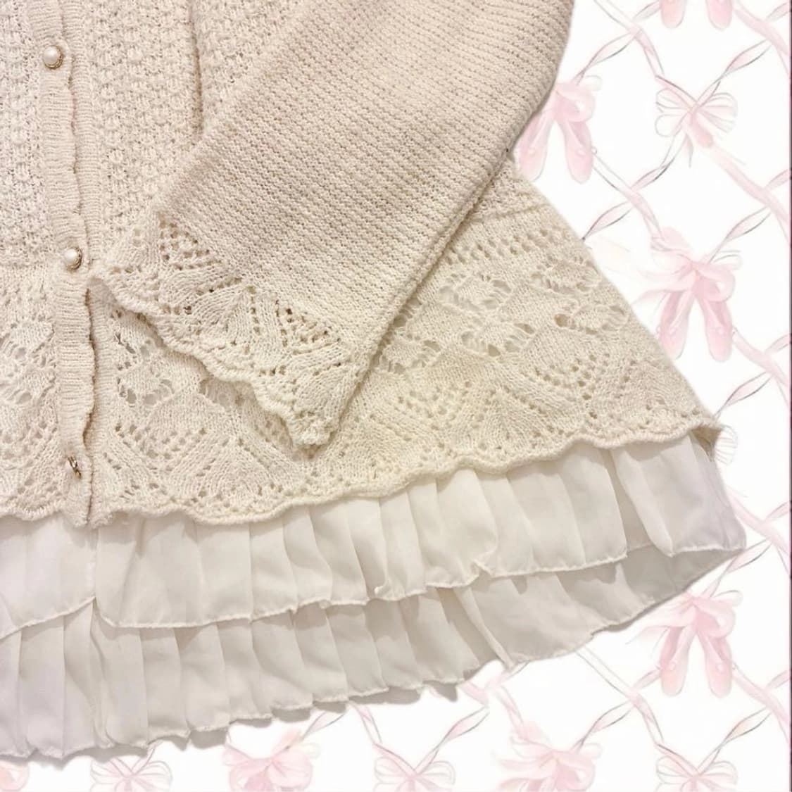 엑시즈팜 리본 히메갸루 라떼갸루 가디건 일본빈티지 리즈리사 상품이미지2