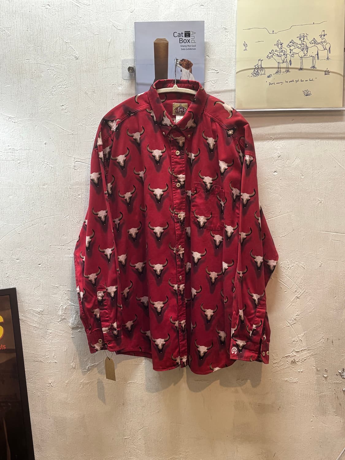 Barn Fly 레드 카우 스컬 웨스턴 셔츠 상품이미지5