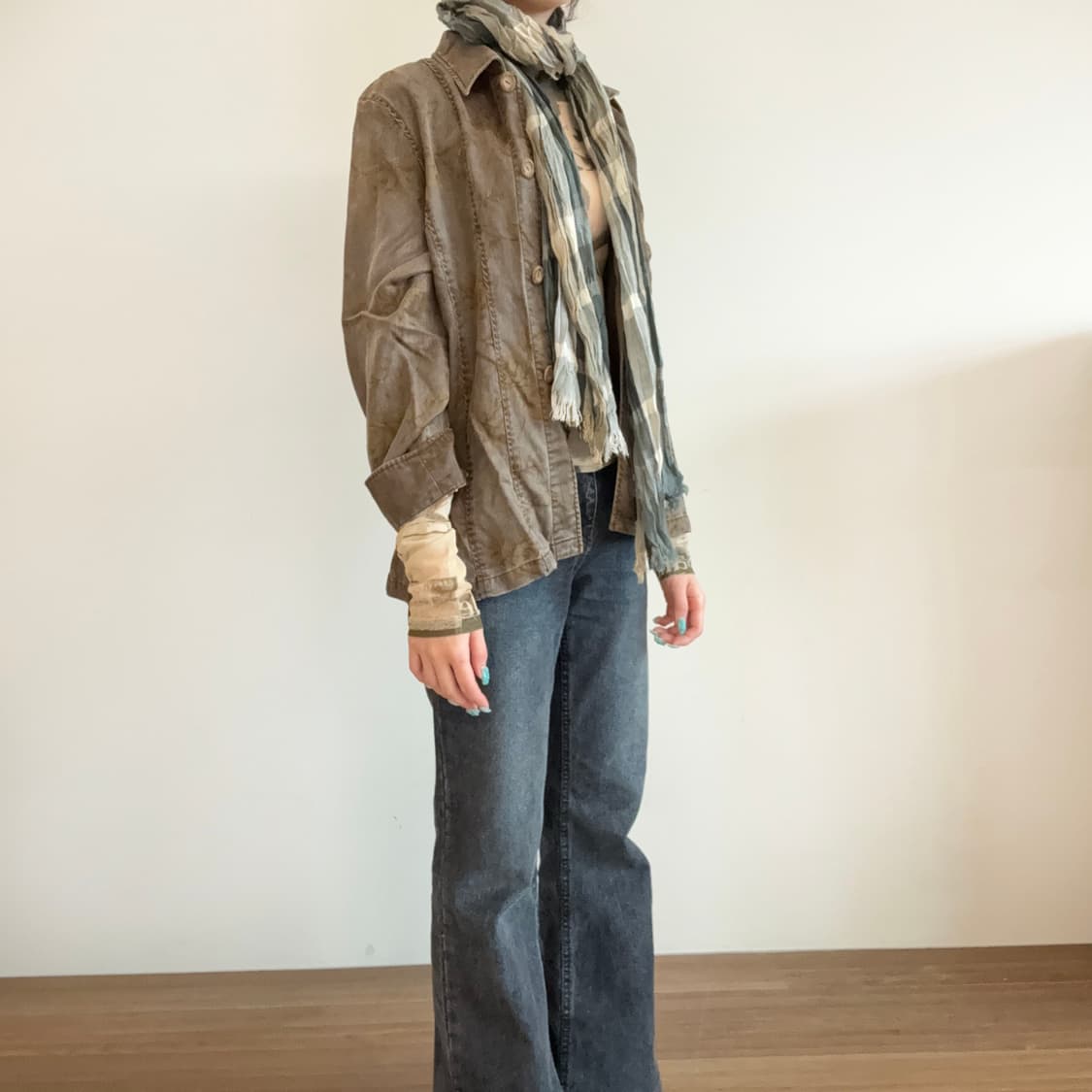 Ethnic Pattern Button-Up Shirt Jacket 상품이미지3