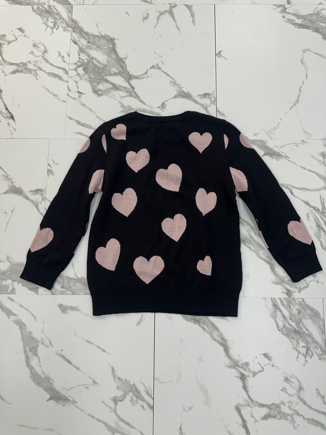 레니본 하트 패턴 니트 상품이미지2