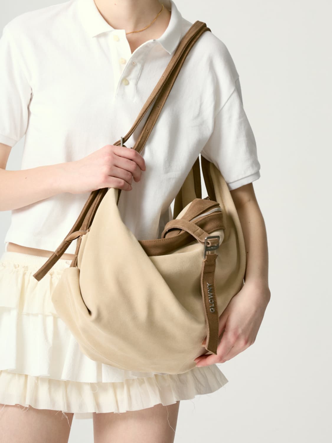 글로니 스웨이드 호보 백 샌드 상품이미지2