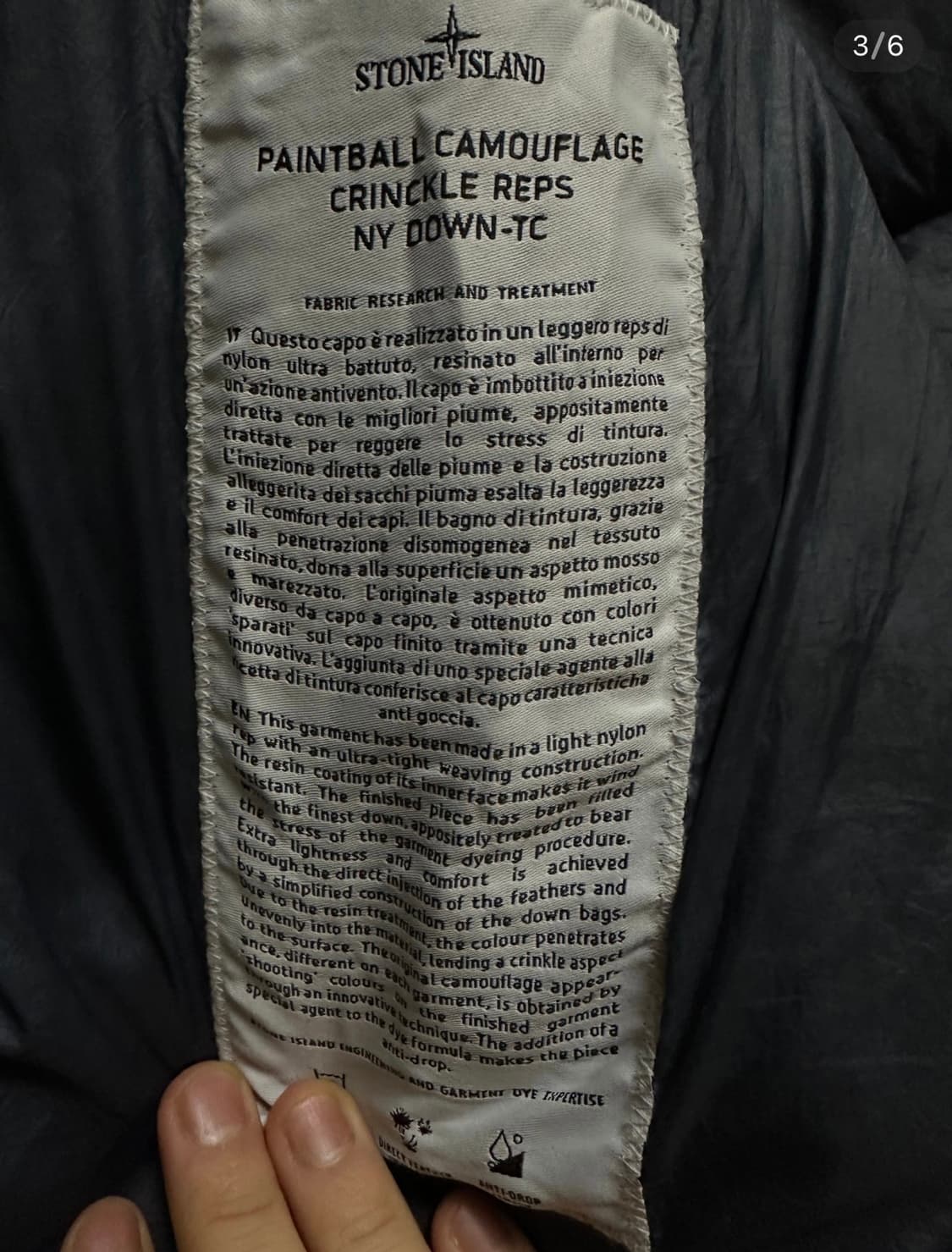 (L) 20FW 슈프림 x 스톤아일랜드 크링클랩스 다운 패딩 블랙 상품이미지3