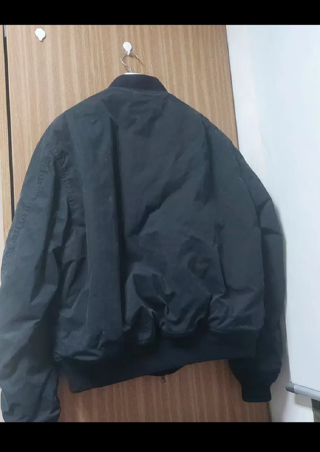 24fw 아트이프액츠 Garment-Dyed MA-1 블랙  M 사이즈 상품이미지3