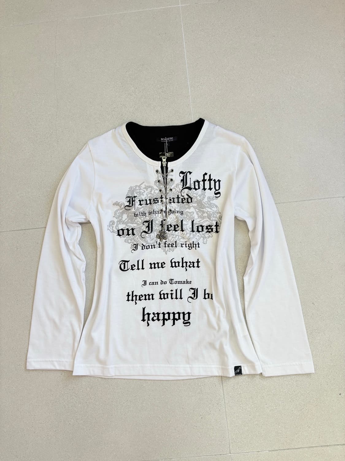 y2k 레터링 레이어드 롱슬리브 상품이미지1