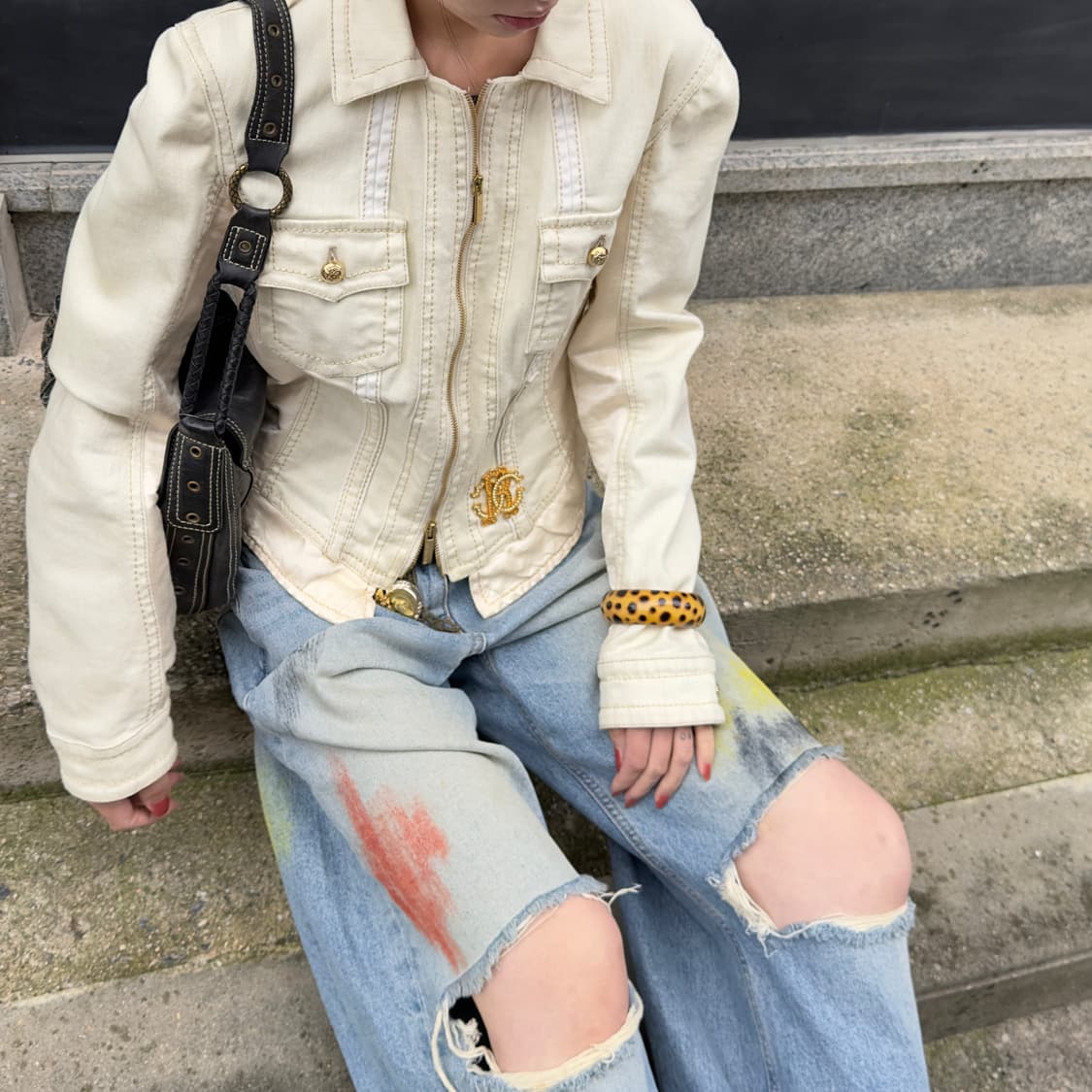 00s 데드스톡 로베르토 카발리 데님 자켓 상품이미지7