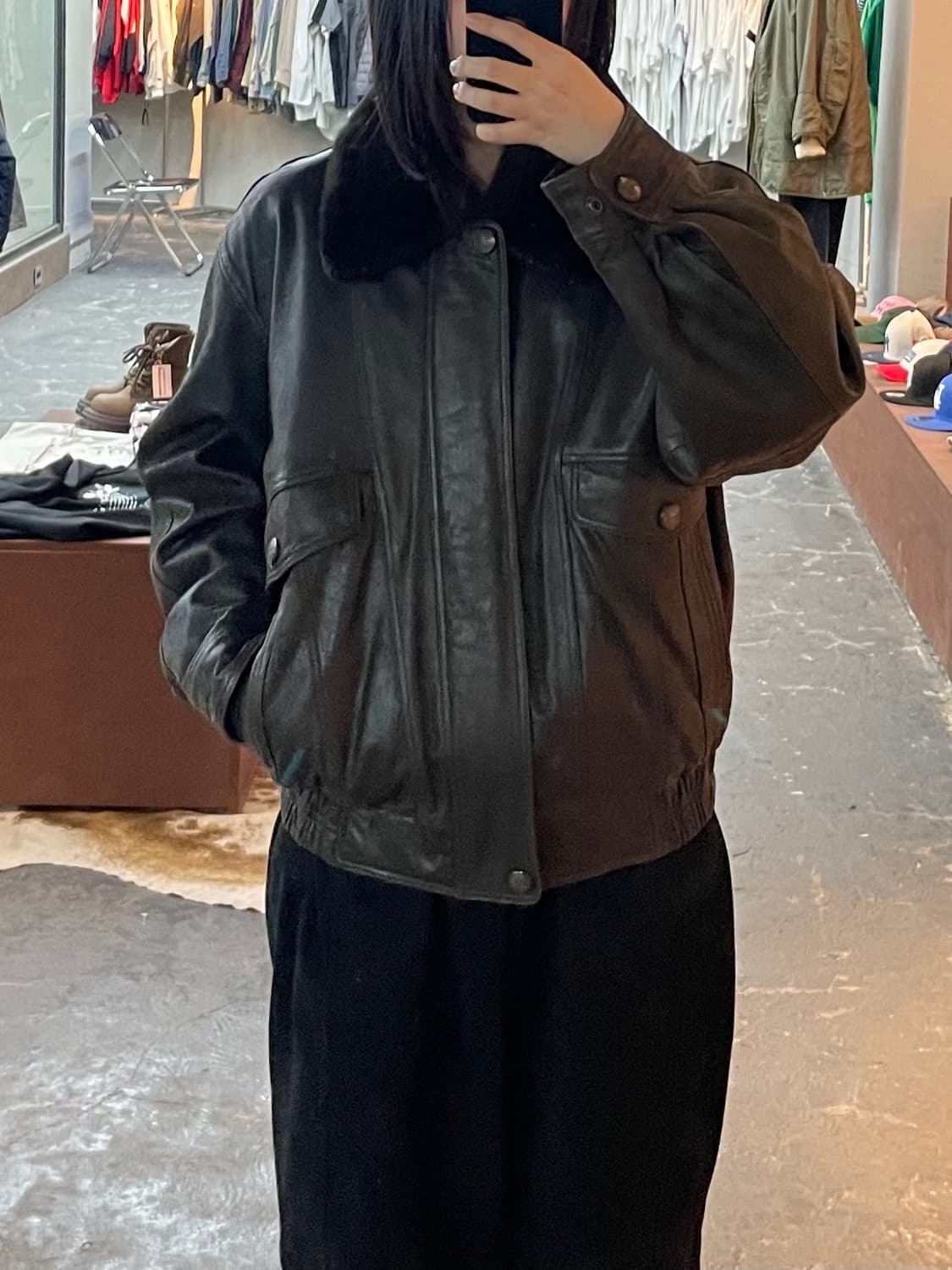 크로커다일 90s 가죽 무스탕 자켓 (털 탈부착가능) H1700 상품이미지1