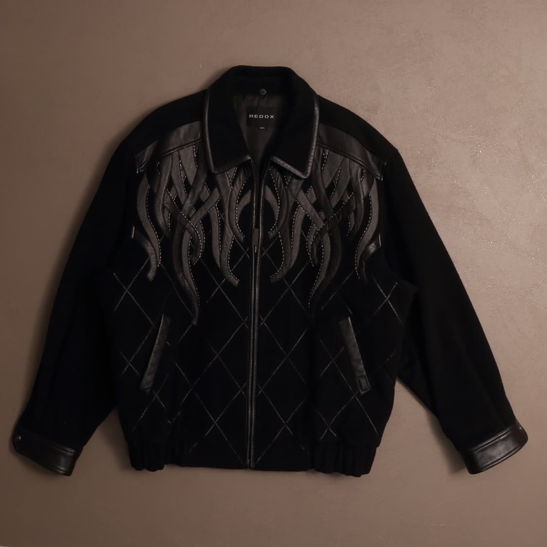 90's 빈티지 울 레더 블루종 봄버자켓 A1473 상품이미지1