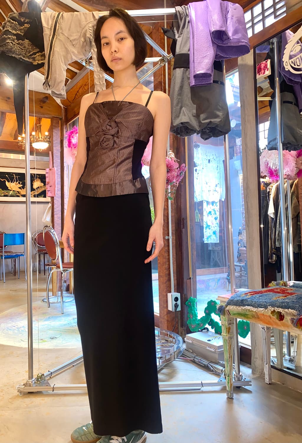 [Made in Italy] 로맨틱 로즈 아플리케 코르셋 탑 상품이미지2