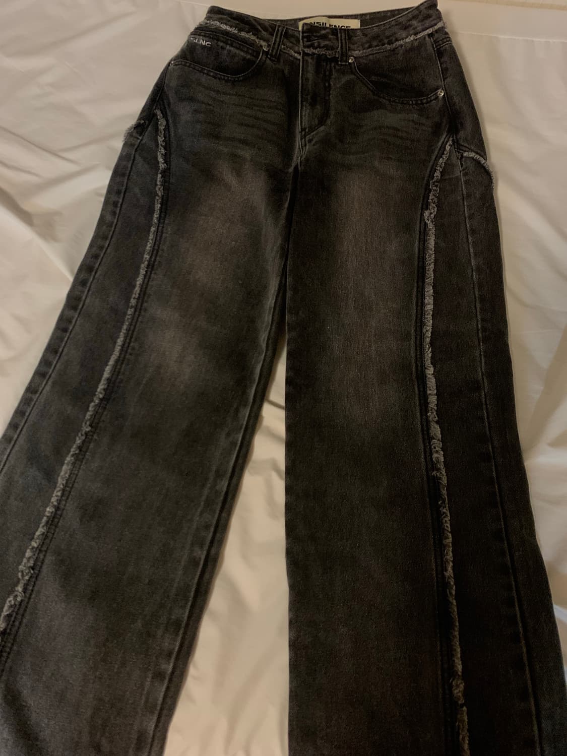 급처) 인사일런스 우먼 테슬 와이드 데님 팬츠 상품이미지8