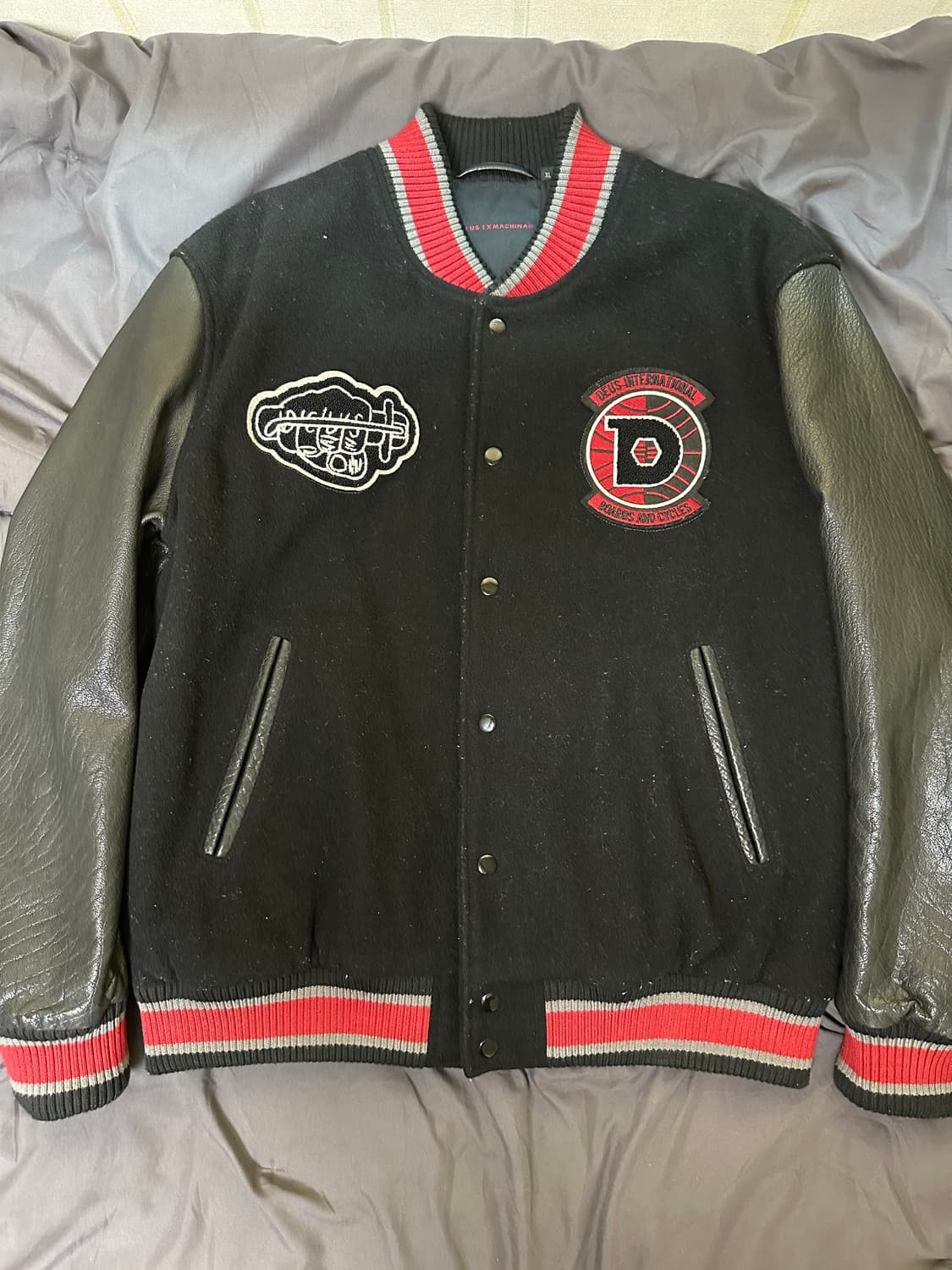 데우스 엑스 마키나/스피드샵 봄버(레더 바시티 자켓) (XL) 상품이미지1