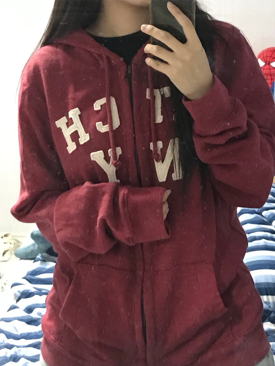 (무배) 아베크롬비 버건디 후드집업 상품이미지1