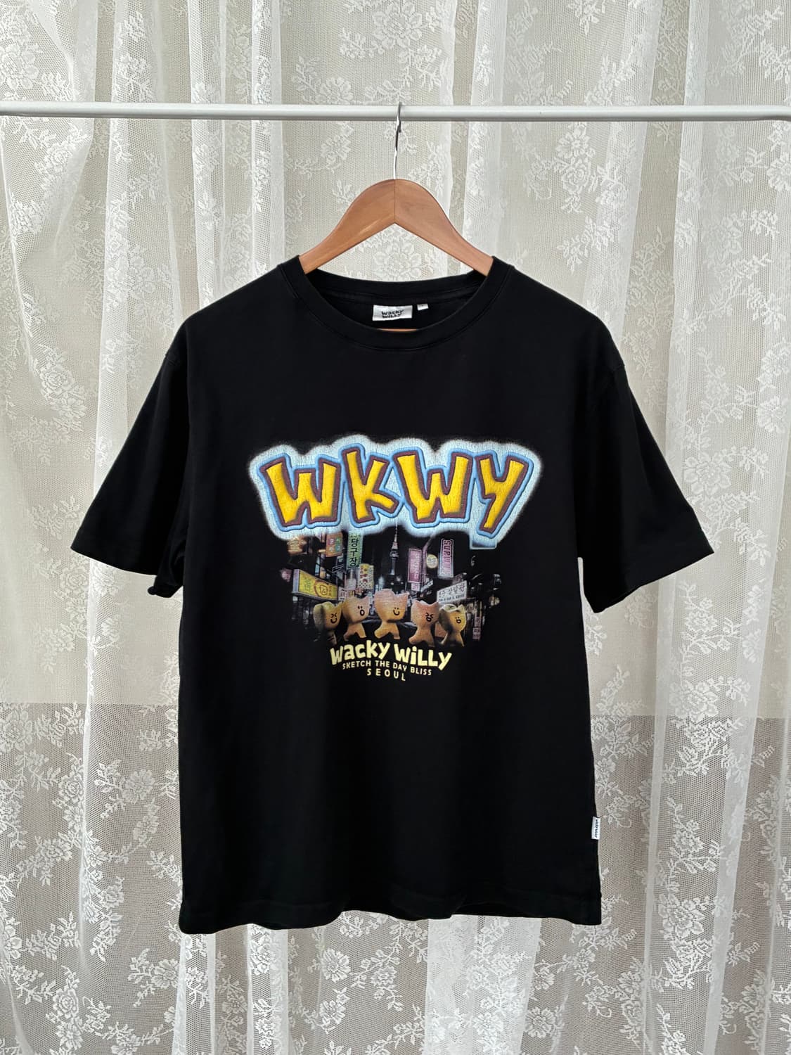 L) 와키윌리 서울 그래픽 반팔 티셔츠 블랙 상품이미지1