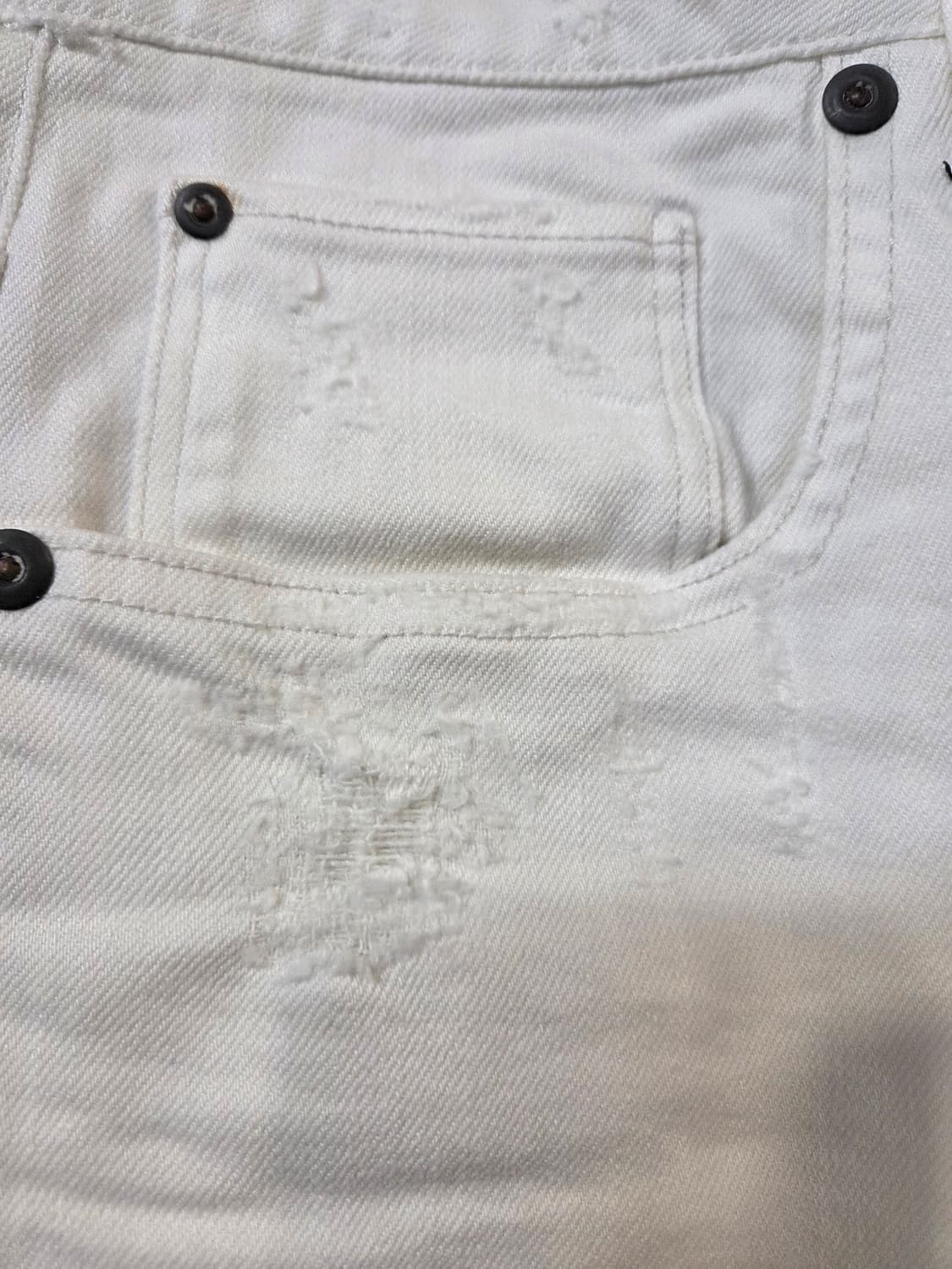 G-Star 화이트 데미지 청바지(W33/L32)남여공용 상품이미지4