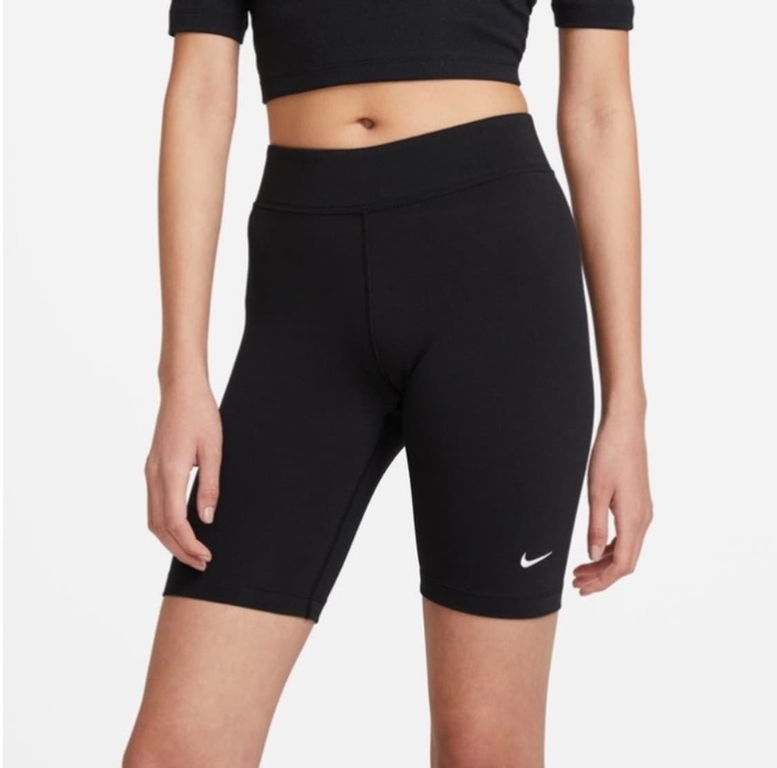 (W) 나이키 에센셜 미드 라이즈 바이크 쇼츠 블랙 상품이미지1