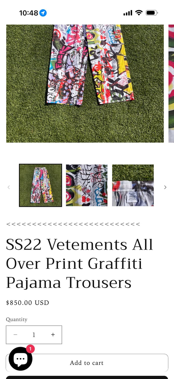 Vetements 배트멍 SS22 시즌 그래피티 파자마 트라우저 상품이미지4