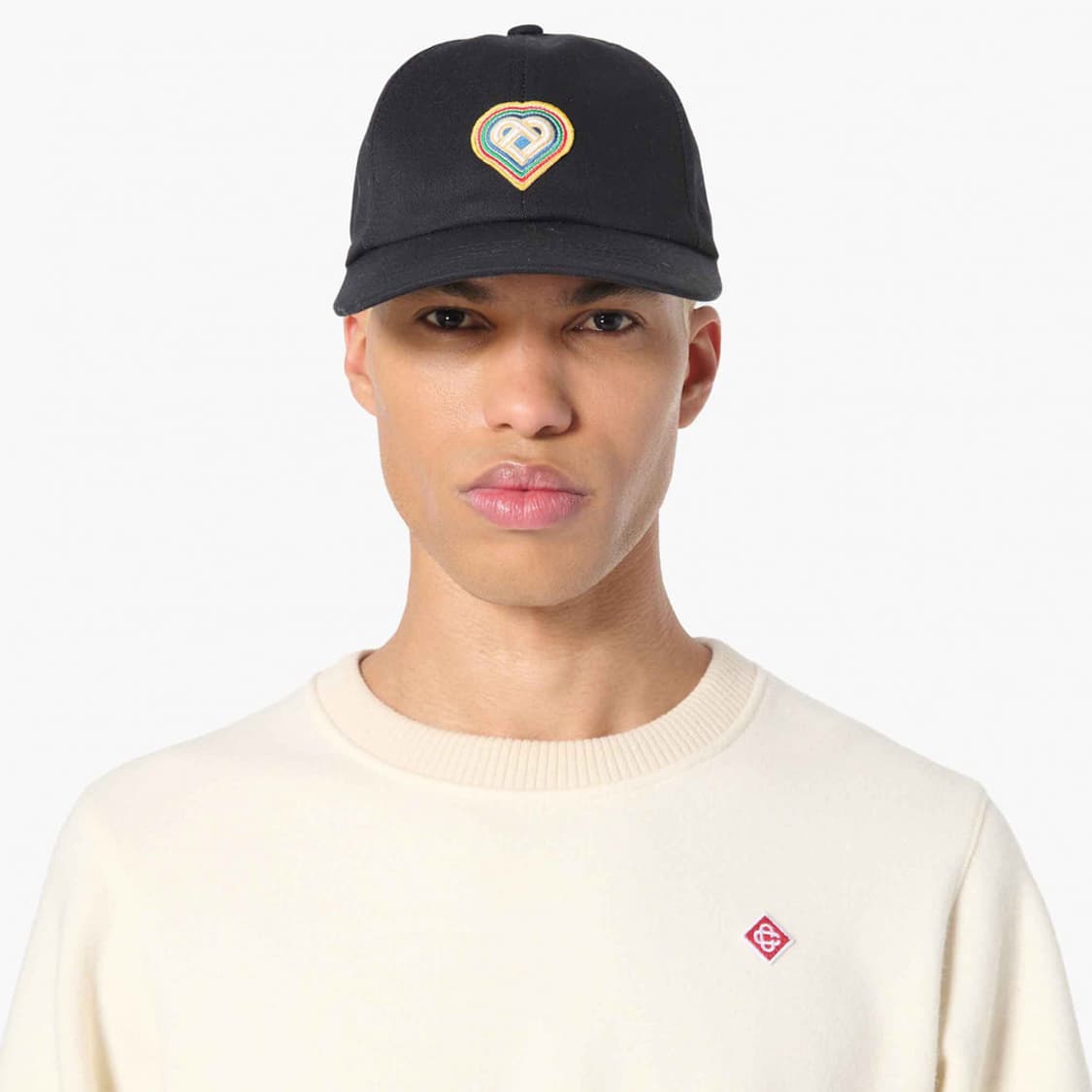 카사블랑카 레인보우 하트 자수 캡 모자 블랙 O/S 상품이미지4