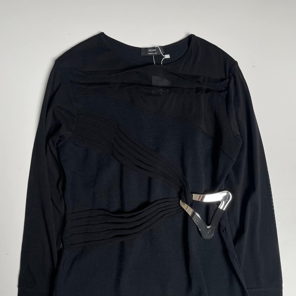 Noire 스트랩&클립 시스루 롱 슬리브 (italy)   상품이미지2