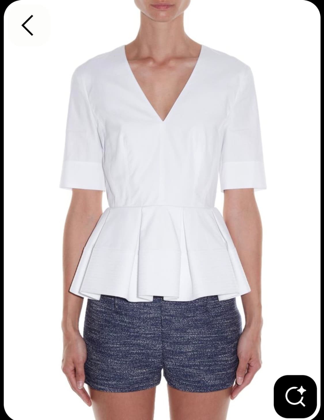 새상품 발렌시아가(Balenciaga)의 V넥 페플럼 헴 탑입 상품이미지2