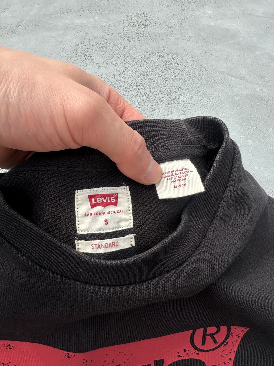 리바이스 빅로고 블랙 스웻 맨투맨 L 상품이미지5