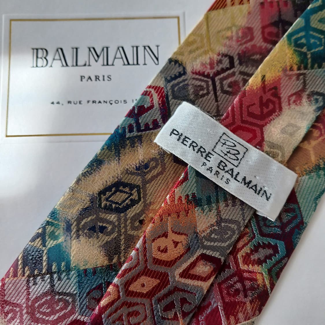 발망 실크 레드 자카드 패턴 넥타이 9.4cm A+~A등급 A19446
 상품이미지8