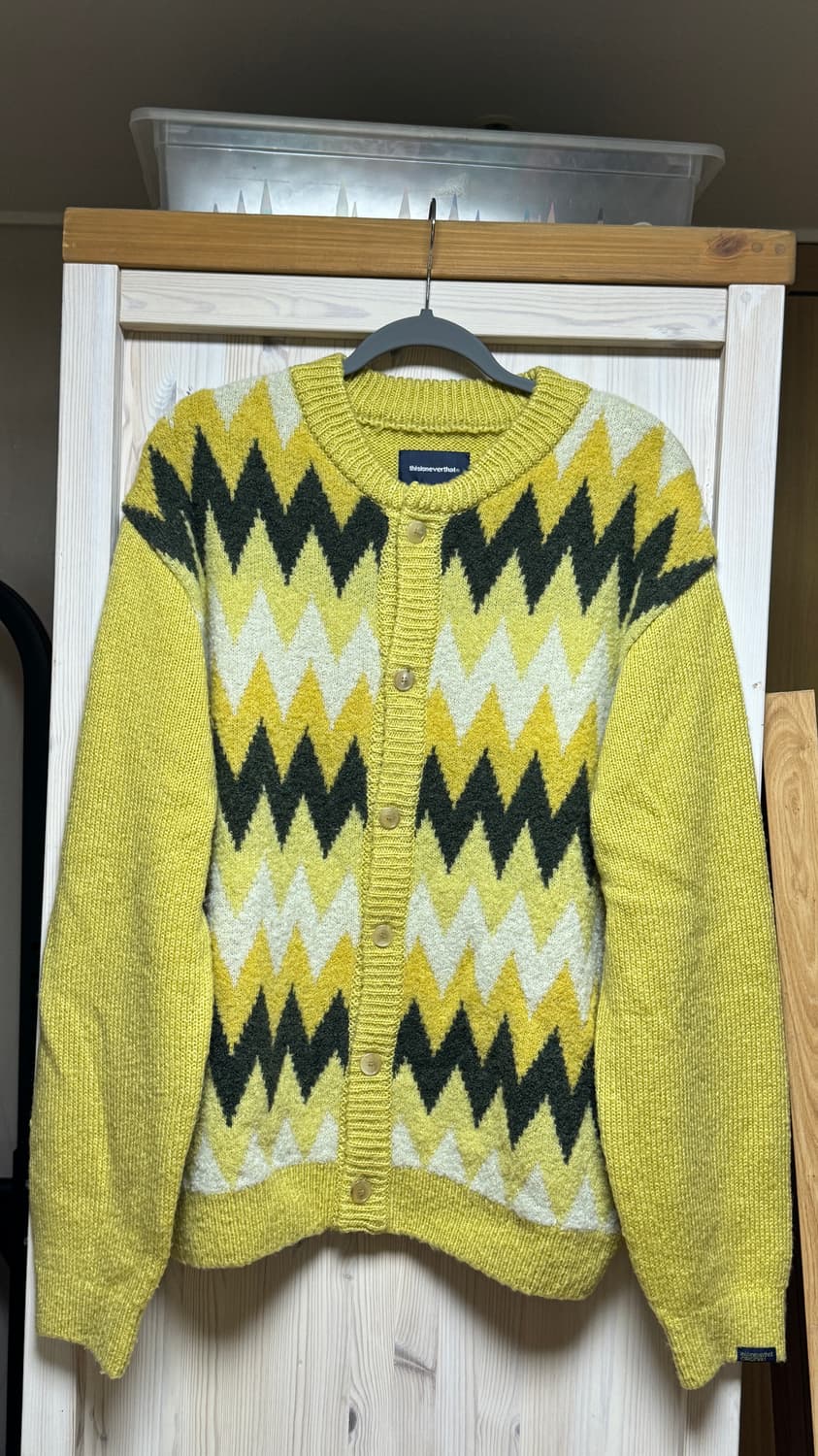 디네댓 니트 가디건 Chevron Knit Cardigan Yellow 상품이미지2