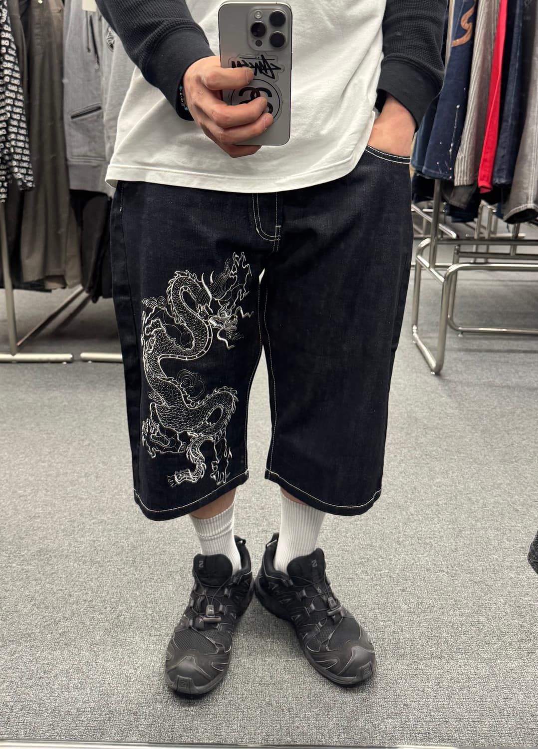 36) 오사카 스페셜 드래곤 자수 버뮤다 힙합팬츠 상품이미지1