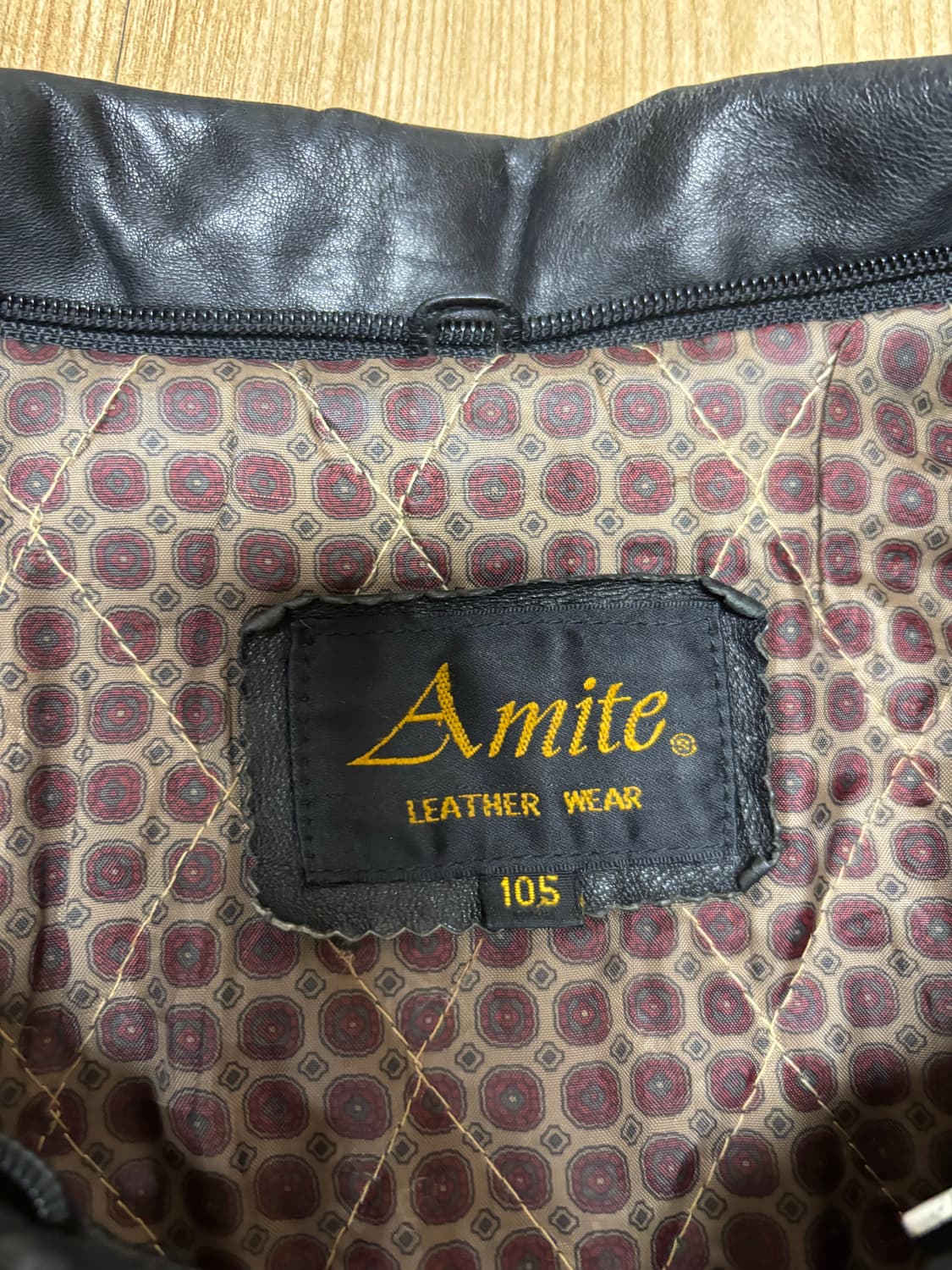 빈티지 레더 봄버 자켓 상품이미지5