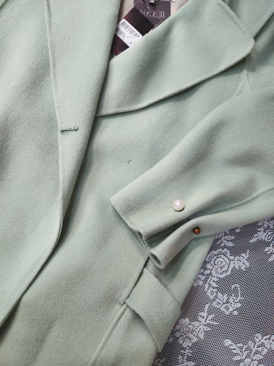 (에고이스트)진주소매 민트 핸드메이드 코트 상품이미지6