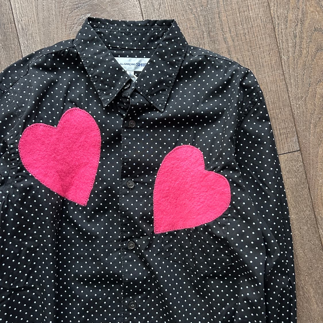 Heart Felt Stitched Dot Shirts 상품이미지3