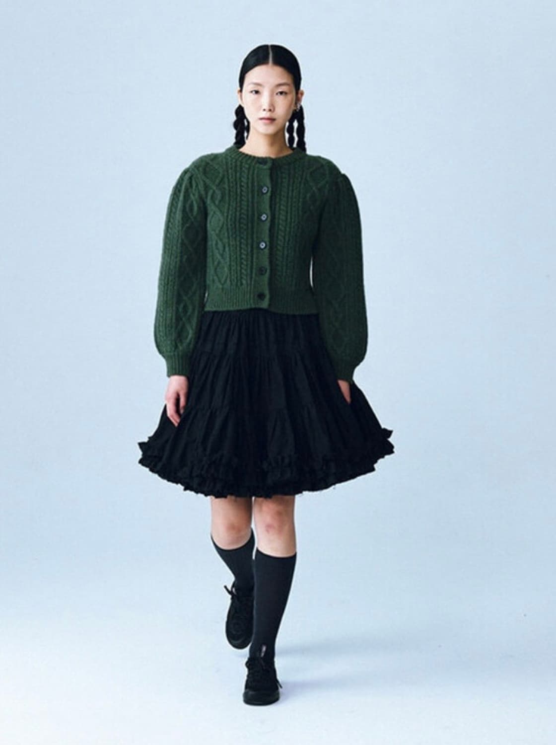 코스모스 PUFF TWIST 가디건 (카키) 상품이미지2