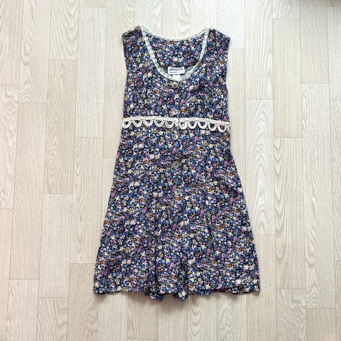 빈티지 플라워 점프수트 사로펫 모리걸 아오이 유우 상품이미지1