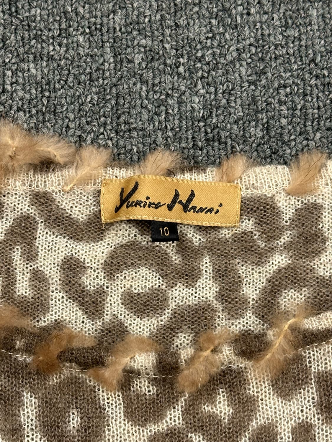 10)Japanese vintage 여성 레오파드 퍼 트리밍 니트 탑 상품이미지2