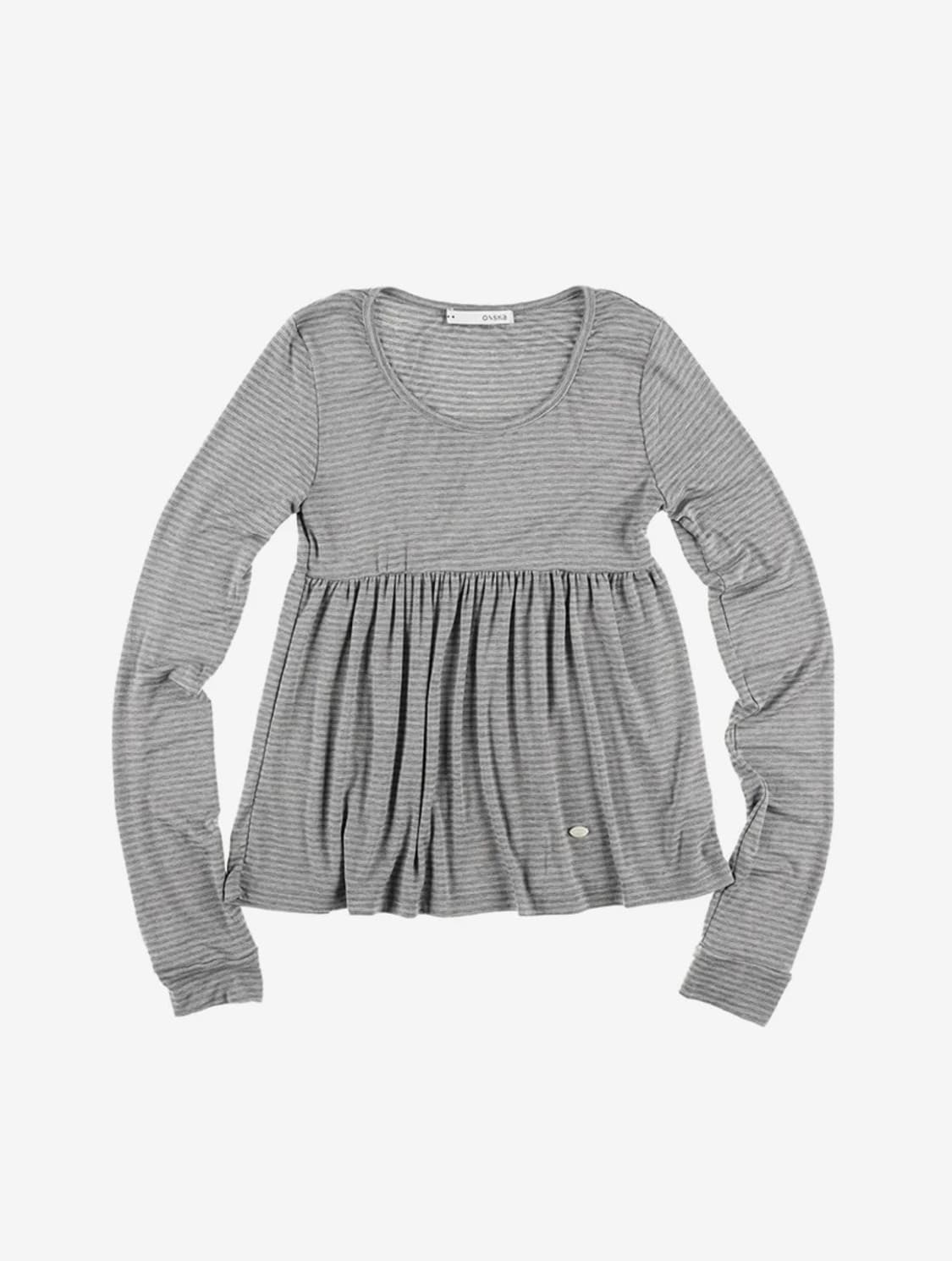 온스카 SILKY SCOOPNECK T (STRIPE GREY) 상품이미지2